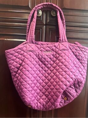 MZ Wallace Quilted Tote in Deep Magenta EUC